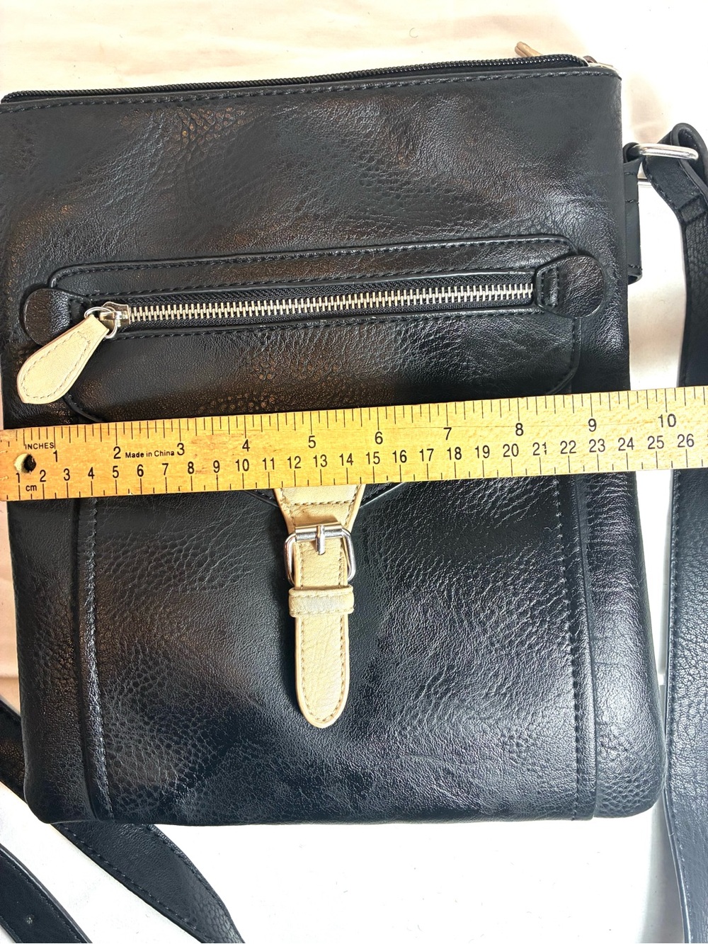 Charming Charlie Black Faux Leather Small Crossbody Bag Adjustable Strap - Picture 14 of 15